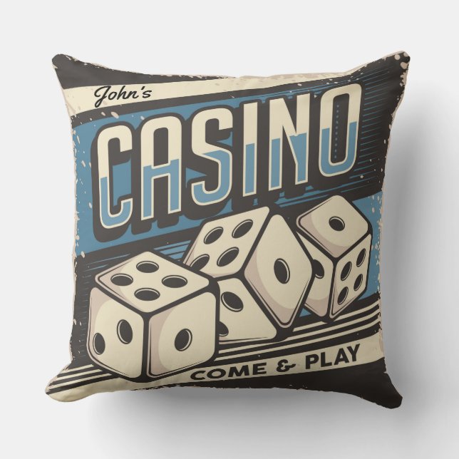 Personlig Birthday Casino Dice Kudde (Framsida)