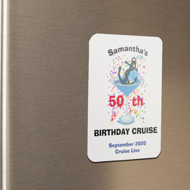 Personlig Birthday Cruise Anchor Cocktail Magnet (Skapare uppladdad)