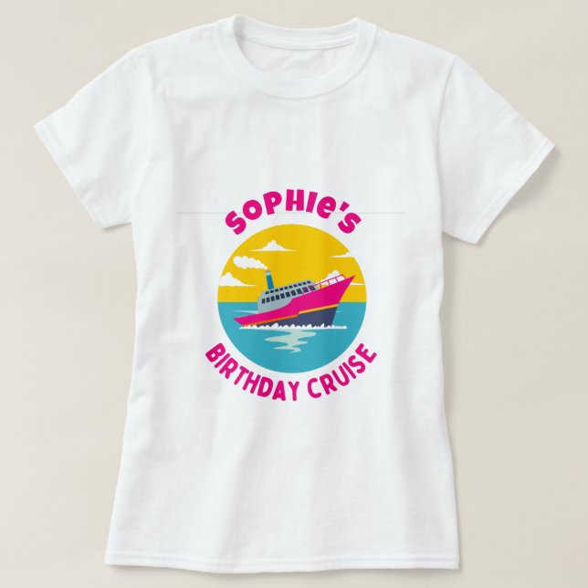 Personlig Birthday Cruise T Shirt (Design framsida)