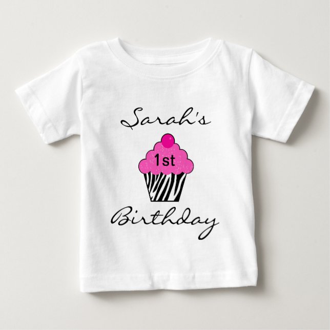 Personlig Birthday Cuptårta T-shirt (Framsida)