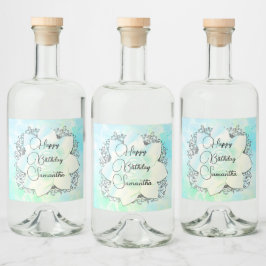 Personlig Birthday Dreamy Pastels Lotus Flower Spritflaskor Etikett
