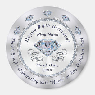 Personlig Birthday Favors, årsdag efter år Magnet