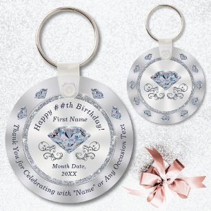 Personlig Birthday Favors för Vuxnor. Födelsedag Nyckelring