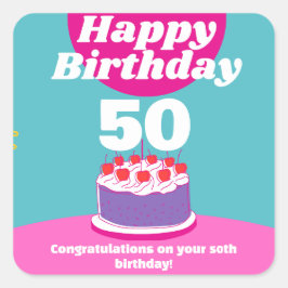 Personlig Birthday Fyrkantigt Klistermärke