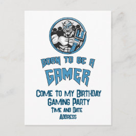 Personlig Birthday Gaming Party Inbjudan Vykort