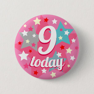 Personlig Birthday Girl all age Rosa Starry Knapp