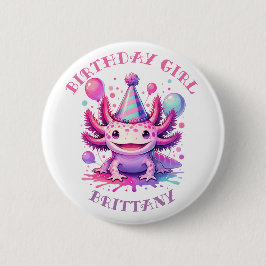 Personlig Birthday Girl | Anime Axolotl Knapp