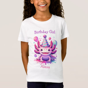 Personlig Birthday Girl   Axolotl Themme T Shirt