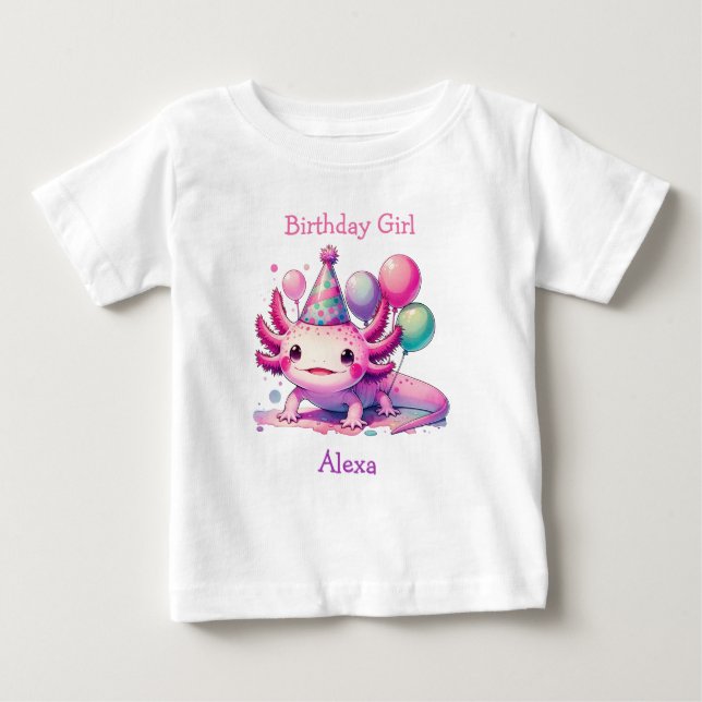 Personlig Birthday Girl | Axolotl Themme T Shirt (Framsida)