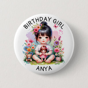 Personlig Birthday Girl Knapp