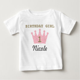 Personlig Birthday Girl Krona Shirt T