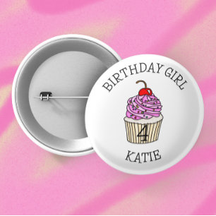 Personlig Birthday Girl Namn och ålder Knapp