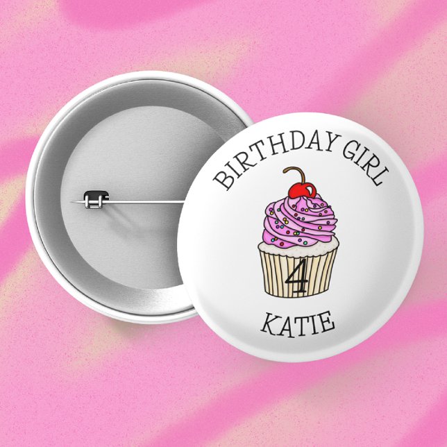 Personlig Birthday Girl | Namn och ålder Knapp (Skapare uppladdad)
