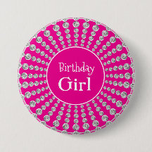 Personlig Birthday Girl Rosa med Bling Party