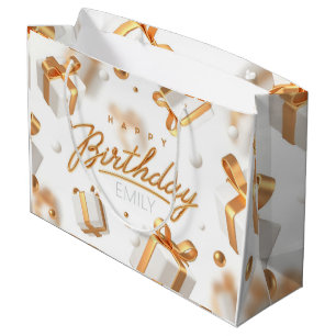 Personlig Birthday guld och White Rand