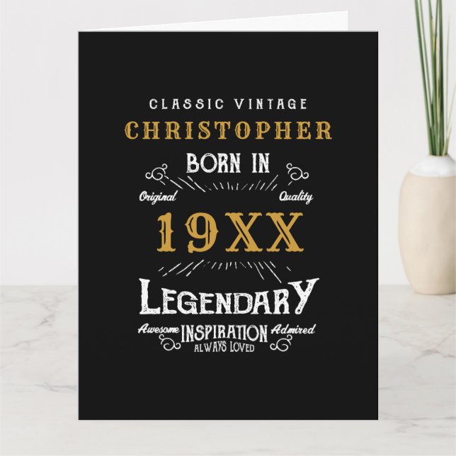 Personlig Birthday Monogram Legendary Far Kort (Framsida)