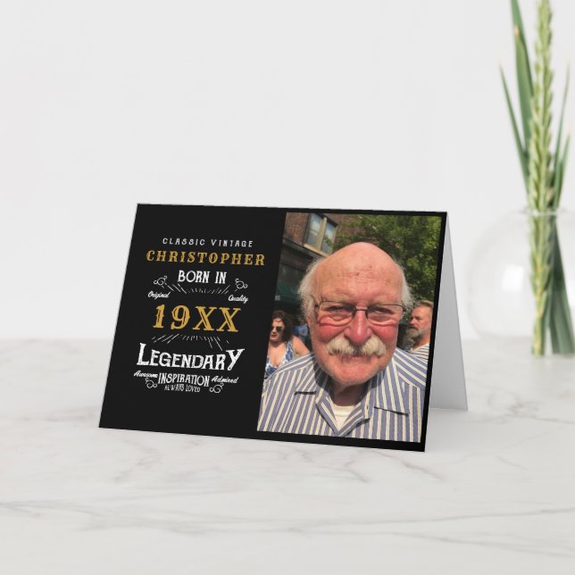 Personlig Birthday Monogram Legendary Far Kort (Framsida)