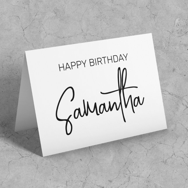 Personlig Birthday Monogram namn Calligraphy Kort (Skapare uppladdad)