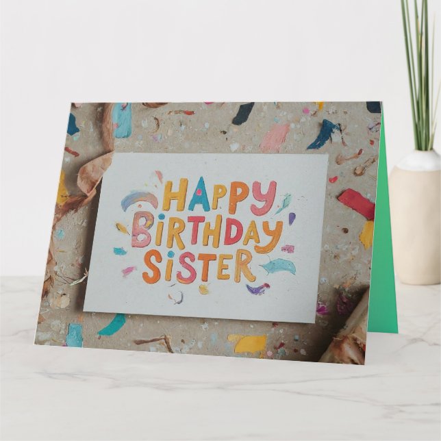 Personlig Birthday Önskemål för syster Kort (Framsida)
