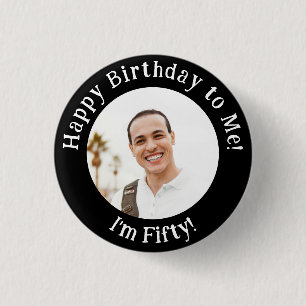 Personlig Birthday Photo, ditt Bild-märke Knapp