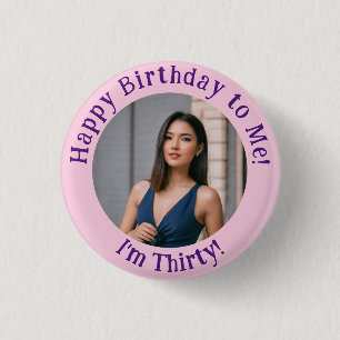 Personlig Birthday Photo, ditt Bild-märke Knapp