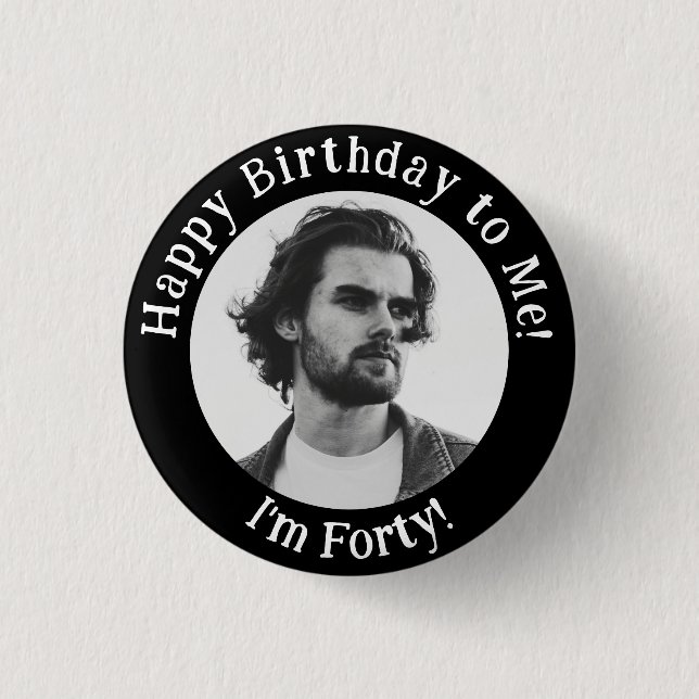 Personlig Birthday Photo, ditt Bild-märke Knapp (Framsida)