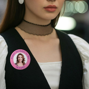 Personlig Birthday Photo, ditt Bild-märke Knapp