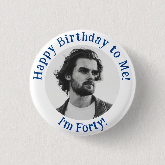 Personlig Birthday Photo, ditt Bild-märke Knapp (Framsida)