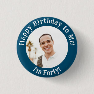 Personlig Birthday Photo, ditt Bild-märke Knapp