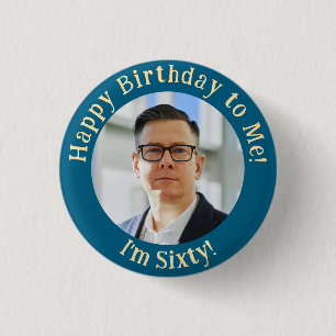 Personlig Birthday Photo, ditt Bild-märke Knapp