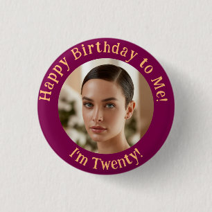 Personlig Birthday Photo Your Bild Badge Knapp