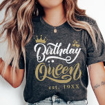Personlig Birthday Queen Anpassningsbar Matching P T Shirt<br><div class="desc">Gå in i födelsedagsefterfirandet i stil med vår Personlig Birthday Queen Anpassningsbar Matching Party T-Shirt - perfekten för drottningen och hennes grupp! De här manusliknande skjortorna är designade för en roligt och ett modernt firande, perfekt för familjefotografier, födelsedagsutlägg eller en flickas födelsedag resa. De här födelsedagskalkerna eller skjortorna är inte...</div>