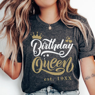 Personlig Birthday Queen Anpassningsbar Matching P T Shirt