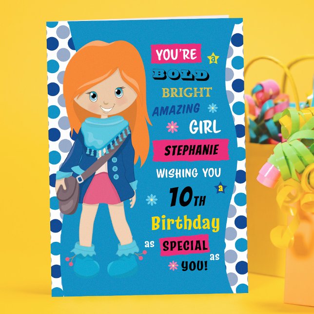 Personlig Birthday - Red Hair Girl Kort (Skapare uppladdad)