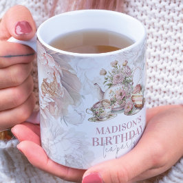 Personlig Birthday Tea Party Benporslin Mugg