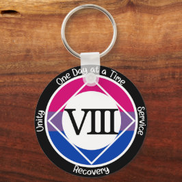 Personlig Bisexual Recovery Milestone Nyckelring