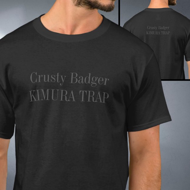 Personlig BJJ Jiu Jitsu Kimura Trap Black T Shirt (Personalized Jiu Jitsu T-shirt with Kimura Trap design)
