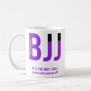 Personlig BJJ Jiu Jitsu Lila Bälte Edition Kaffemugg