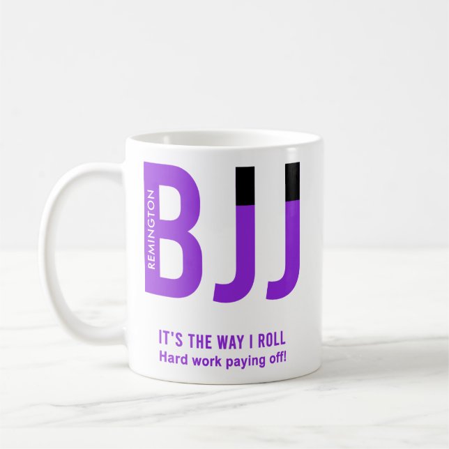 Personlig BJJ Jiu Jitsu Lila Bälte Edition Kaffemugg (Vänster)