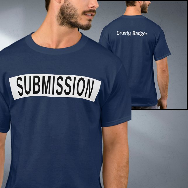Personlig BJJ Jiu Jitsu Submission Blue T Shirt (Personalized blue submission jiu jitsu t-shirt)