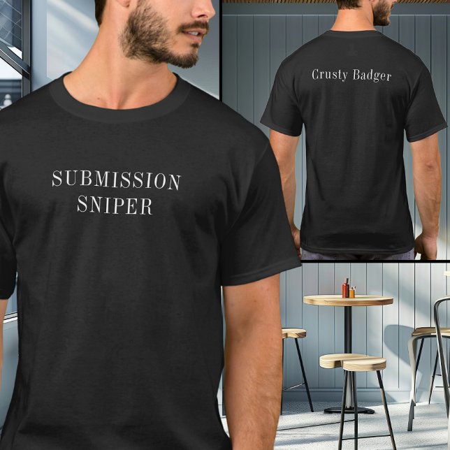 Personlig BJJ Jiu Jitsu Submission Sniper Black T Shirt (Personalized Submission Sniper Black tshirt)