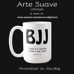 Personlig BJJ Simple Not Easy Jiu Jitsu Kaffemugg