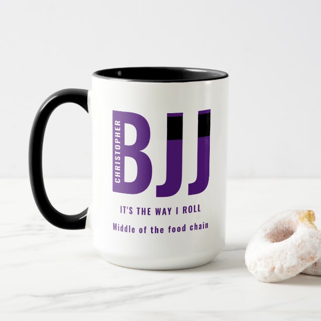 Personlig BJJ Way I Roll Jiu Jitsu Lila Bälte Mugg (Med munk)