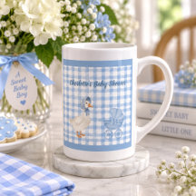 Personlig blå akvarellgås baby shower