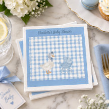 Personlig blå akvarellgås baby shower