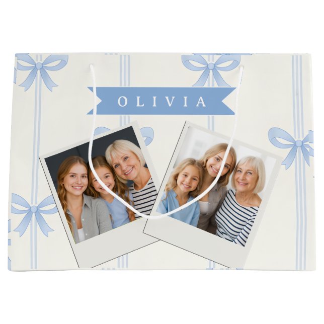 Personlig Blå Båge Coquette Namn Estetik (Framsidan)