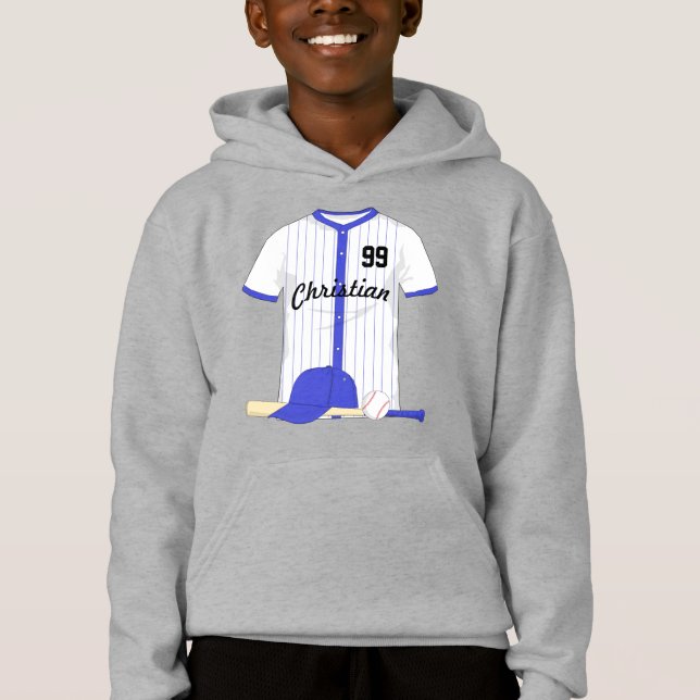 Personlig blå baseboll t shirt (Framsida)