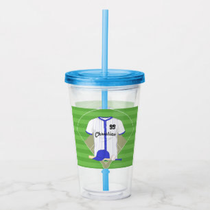 Personlig blå baseboll take away mugg