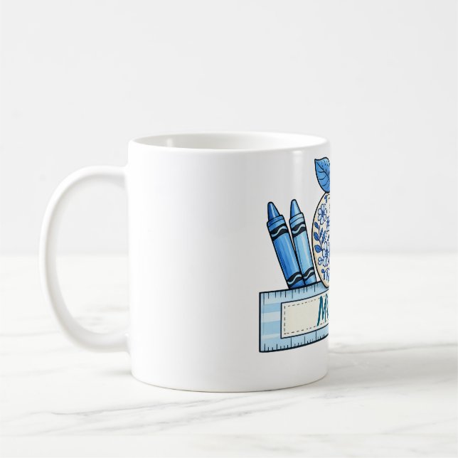 Personlig blå chinoiserie specialpresent för lärar kaffemugg (Vänster)