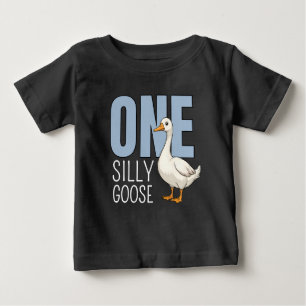 Personlig Blå En Dum Gås Första Födelsedag T Shirt
